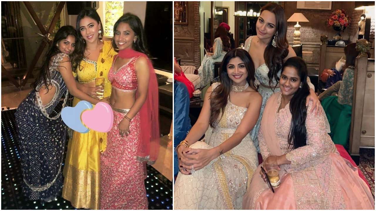 Suhana with her friends and Sonakshi, Shilpa with Arpita