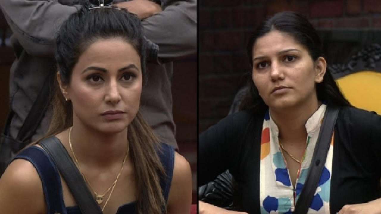 Hina Khan and Sapna Choudhary in Bigg Boss 11