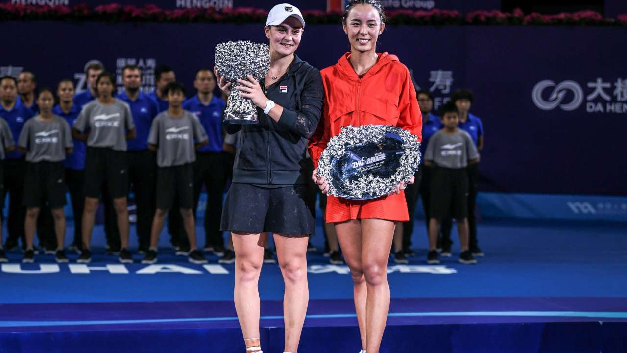 Image result for Australia's Ashleigh Barty beat China's Wang Qiang to win WTA Elite Trophy