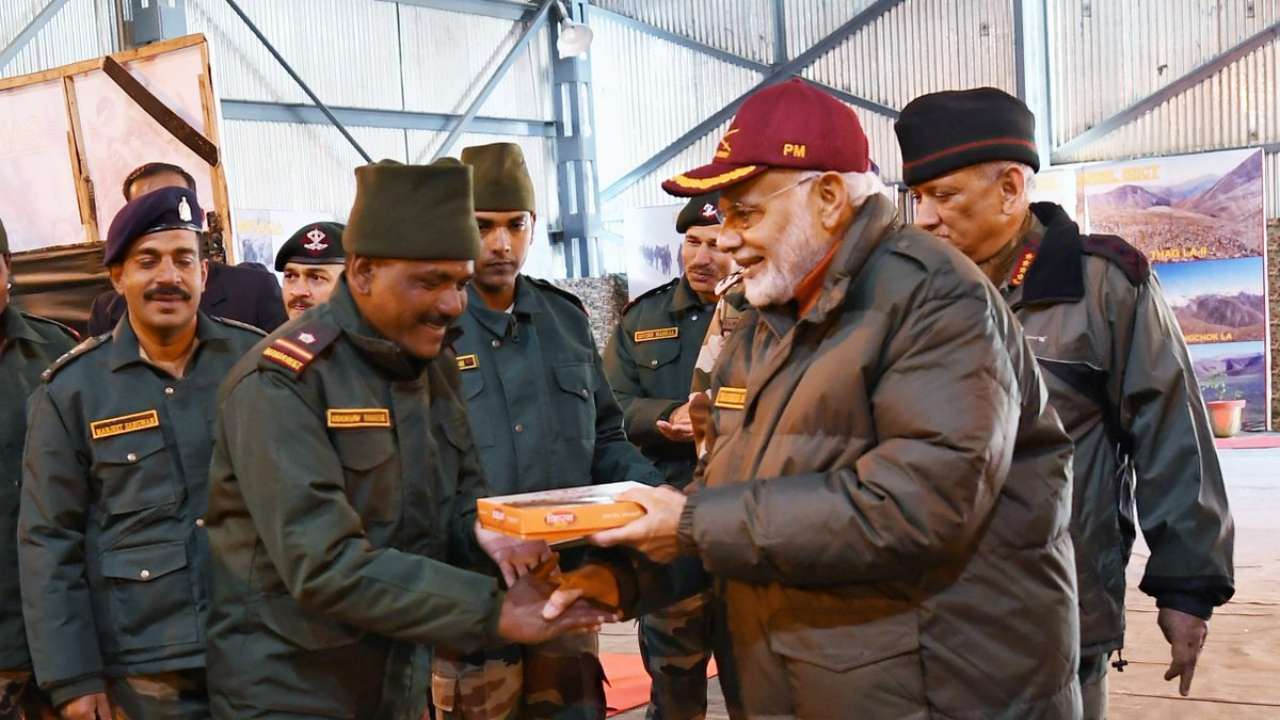 PM Modi with soldiers