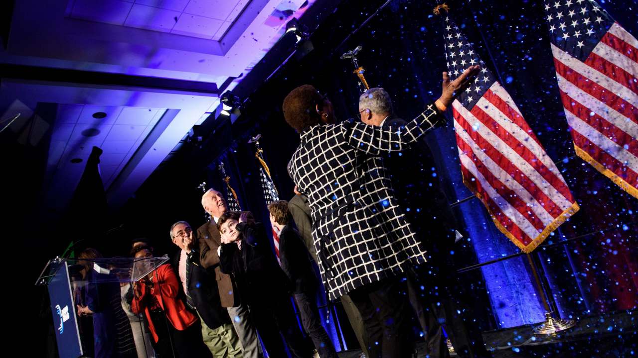 Democrats celebrate midterm election results