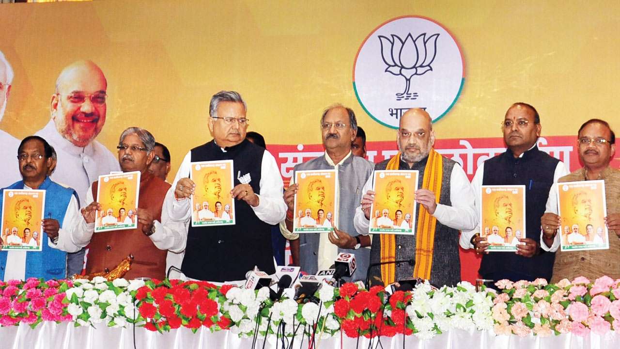 Amit Shah, Raman Singh in Raipur
