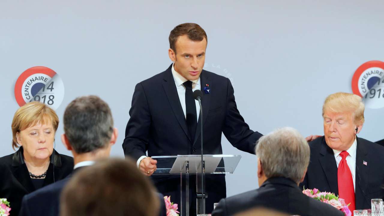 French President Emmanuel Macron during his speech