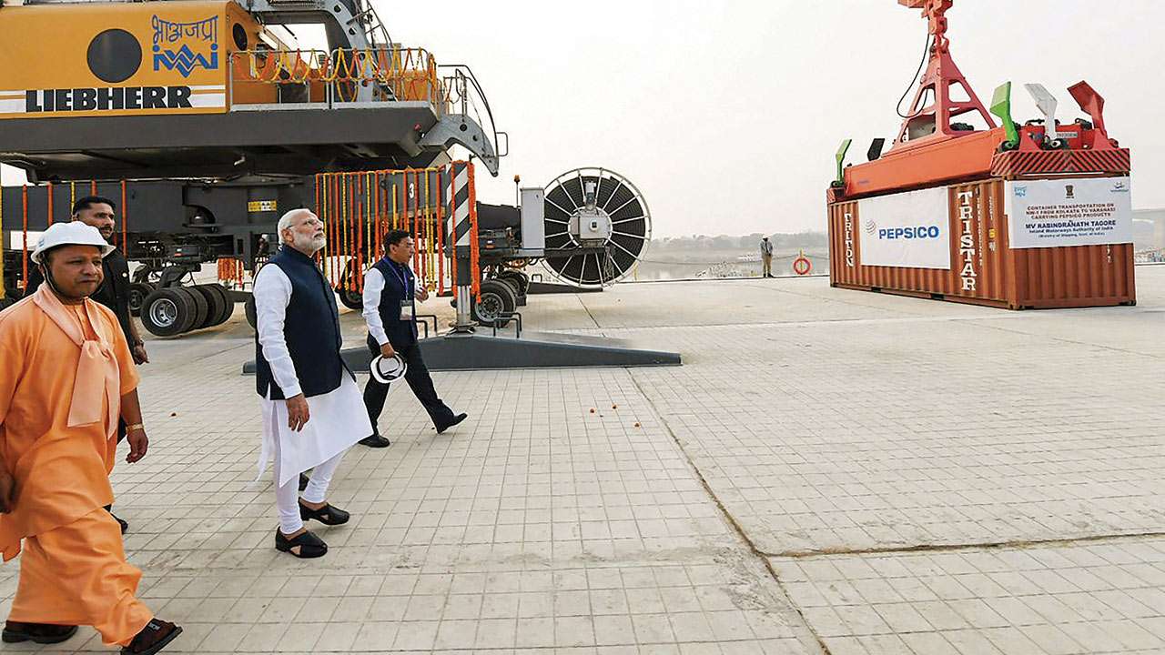 Narendra Modi unveils Varanasi Port
