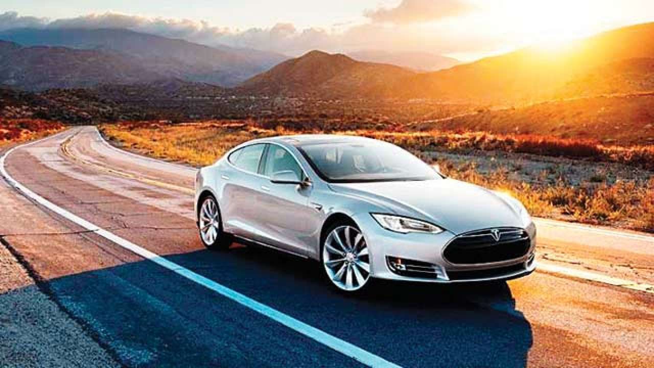 tesla on road