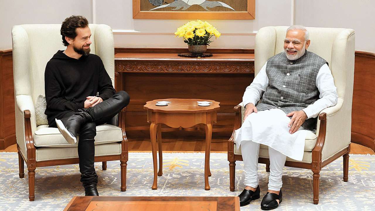 Prime Minister Narendra Modi with Twitter CEO Jack Dorsey