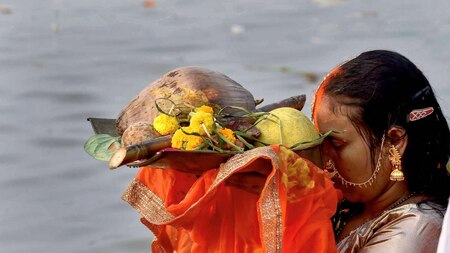 Chhath Puja celebrations at the bank of River Ganga in Kolkata