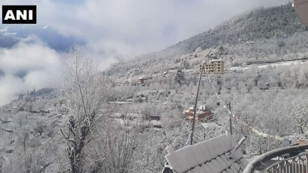 Kalpa town in Kinnaur receives fresh snowfall