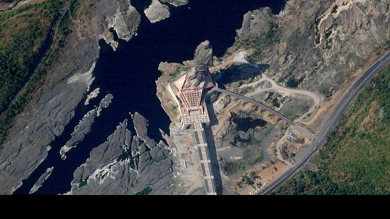 Statue of Unity from space