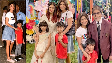 Shilpa Shetty attended the party with her son, Viaan Raj Kundra