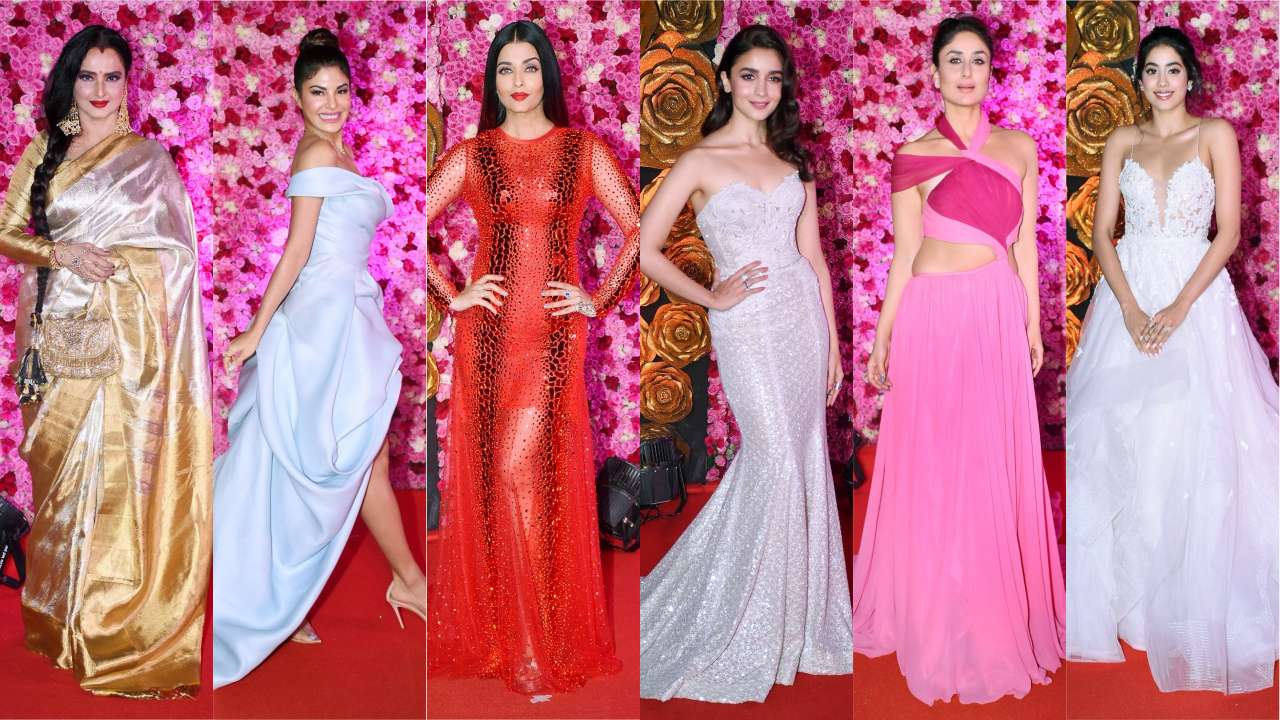 Pics: aishwarya rai bachchan, kareena kapoor khan, alia bhatt, janhvi kapoor stun at lux golden rose awards 2018