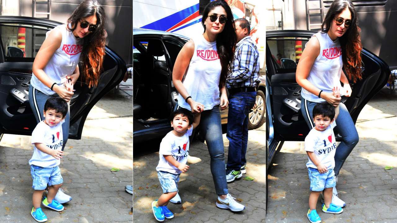 Kareena Kapoor Khan and Taimur Ali Khan spotted outside Mehboob studios