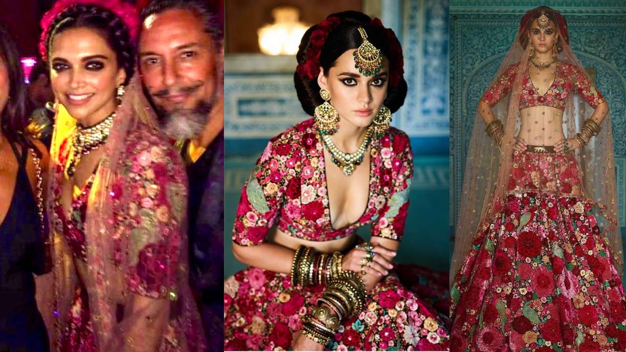 Deepika Padukone once again chose a Sabyasachi outfit