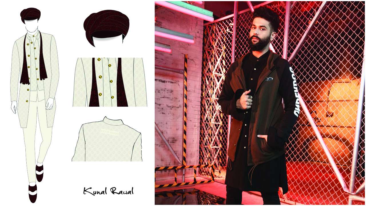   Kunal Rawal "title =" Rawal Kunal "data-title =" Our aesthetic is addressed to progressive men, who appreciate the understated and sophisticated appeal of our distinctive elements. With that in mind, I paired a geometric vanilla herringbone sherwani with a bandi, a vanilla silk kurta and straight pants. We added the wedding date in Roman numerals hidden in the embroidery on the back of the sherwani so that the outfit is as special as the occasion. Complete the look with oxfords varnished in a wine, a cotton hood with gray embroidery and a wine stole with metal details. "Data-url =" https://www.dnaindia.com/bollywood/photo-gallery-in-pics-ace-designers-sketch-priyanka-chopra-nick-jonas-s-reals- 2689575 / kunal-rawal- 2689592 "clbad =" img-responsive "/>


<p> 6/12 </p>
<h3/>
<p>  Our aesthetic addresses the progressive men, who appreciate the sober and sophisticated appeal of our distinctive elements. With that in mind, I paired a geometric vanilla herringbone sherwani with a bandi, a vanilla silk kurta and straight pants. We added the wedding date in Roman numerals hidden in the embroidery on the back of the sherwani so that the outfit is as special as the occasion. Complete the look with polished oxfords cut in wine, a Pea capa safa cap with gray embroidery and a wine stole with metal details. </p>
</p></div>
<p clbad=