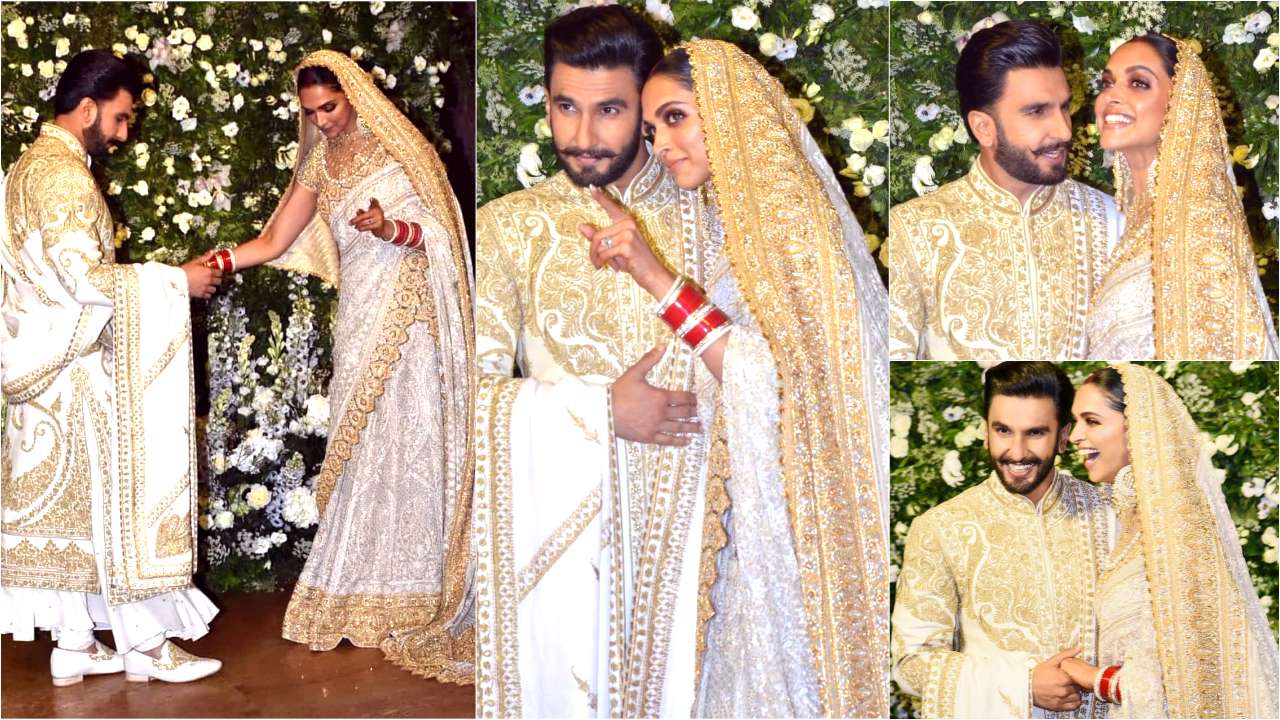 First Pics: Deepika Padukone and Ranveer Singh shine in white and gold ...