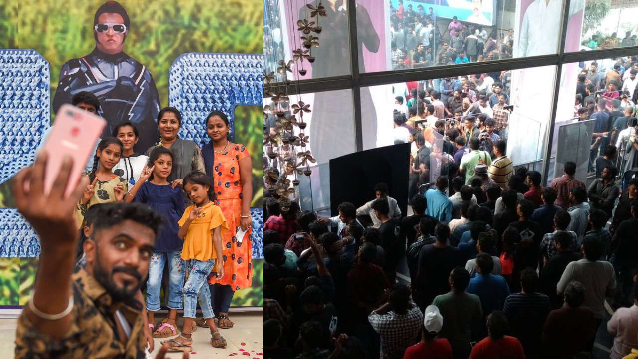 The scene outside theatres today