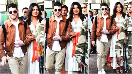 Priyanka Chopra and Nick Jonas arrive hand-in-hand