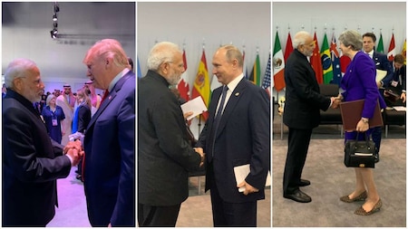 PM Modi with Trump, Putin and May