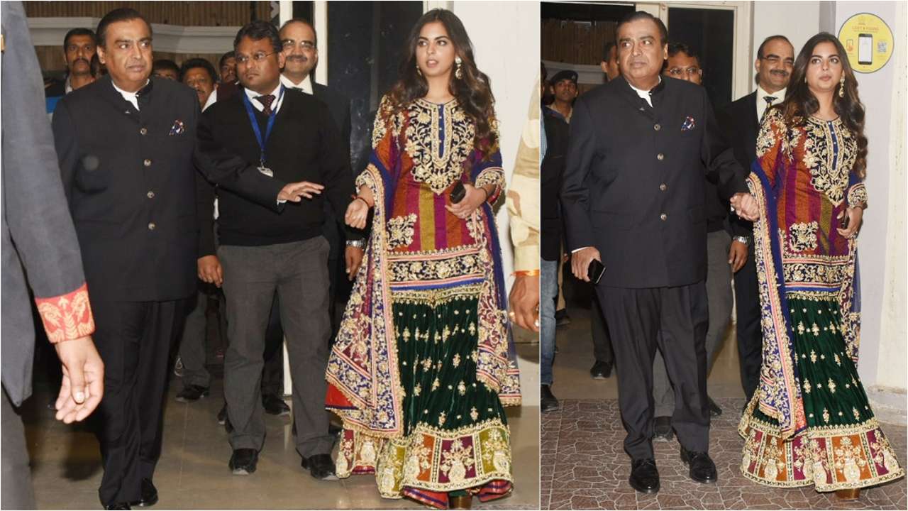 Mukesh Ambani arrives with daughter Isha