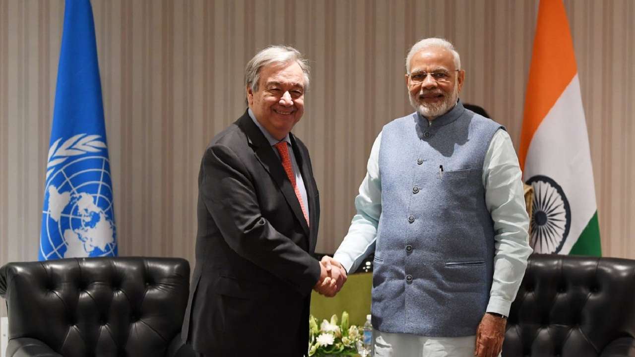 Modi with Antonio Guterres