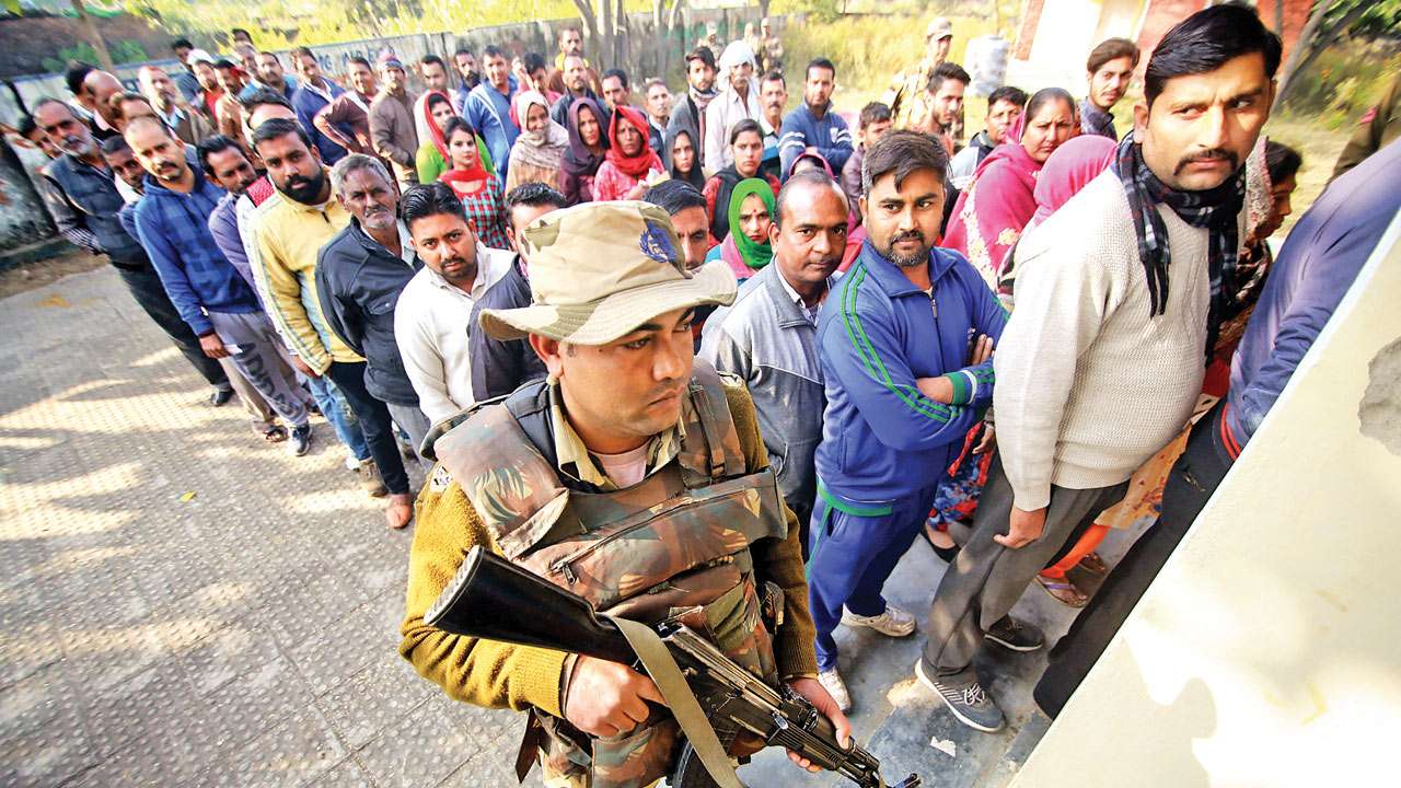 Polling station in Jammu