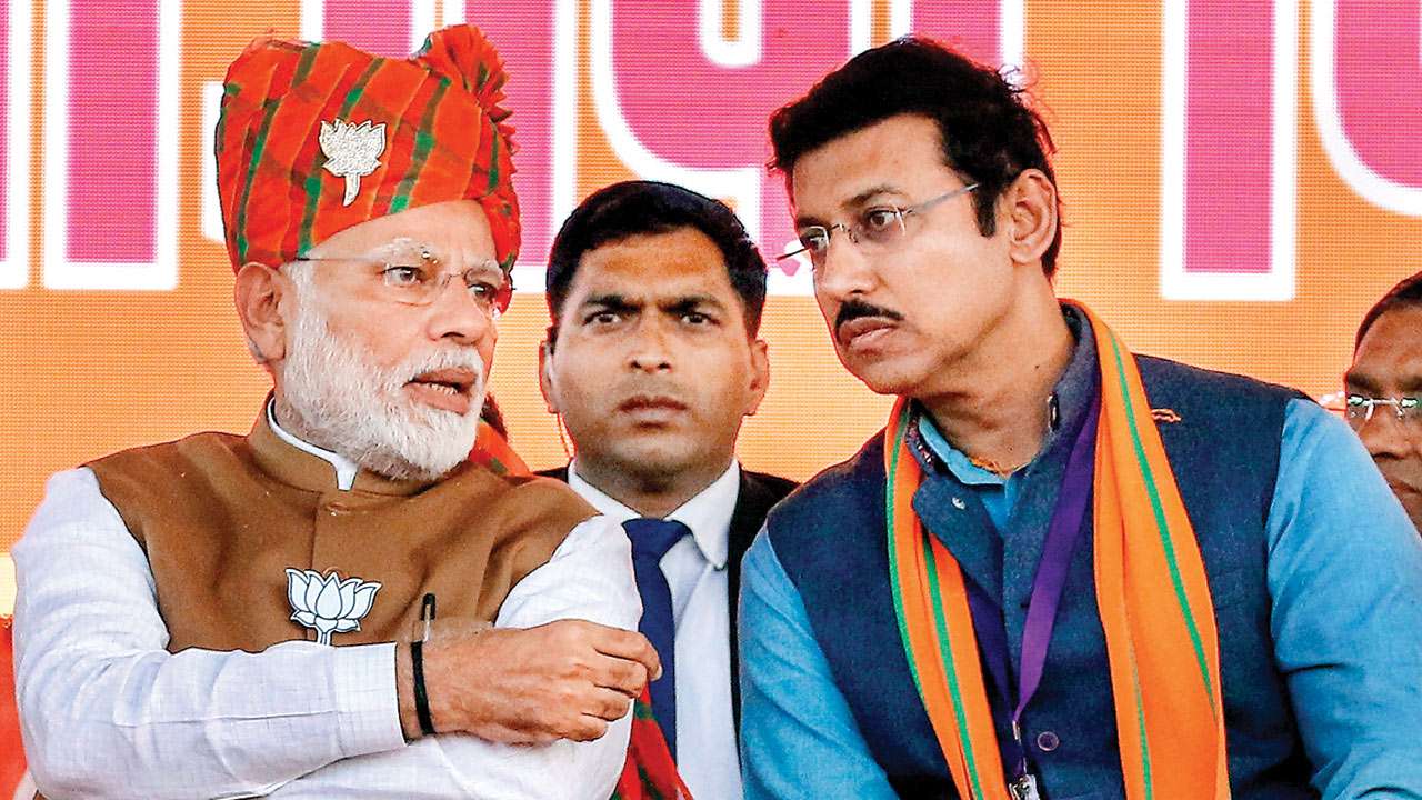 Narenda Modi with Rajyavardhan Rathore