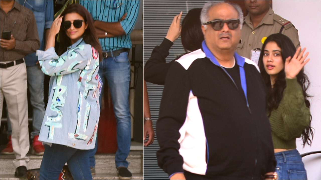 Parineeti Chopra, Boney Kapoor with his daughters