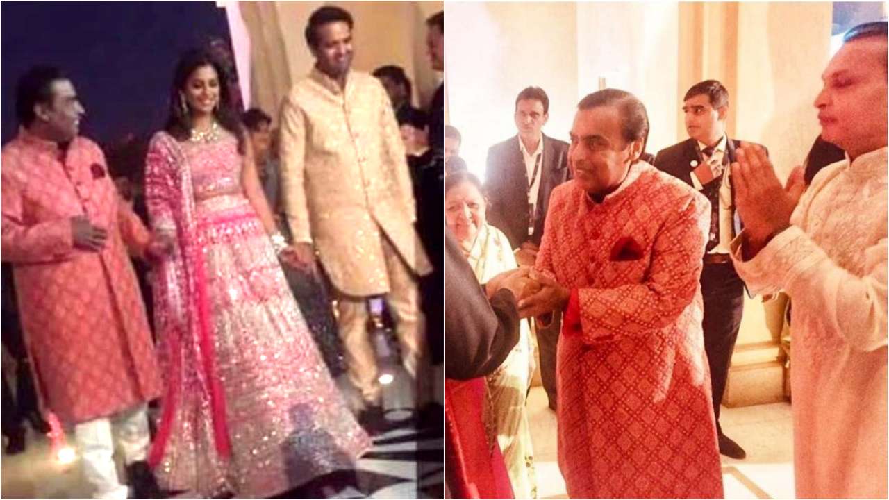 Isha Ambani twinned with father Mukesh Ambani in pink