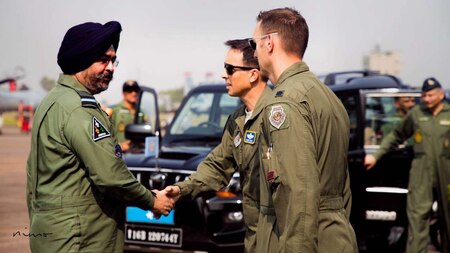 Air Force chief B S Dhanoa interacting with the US Forces