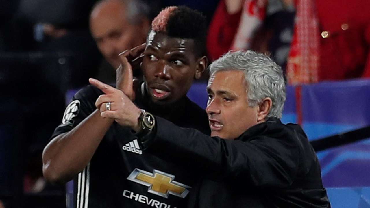 Paul Pogba and Jose Mourinho