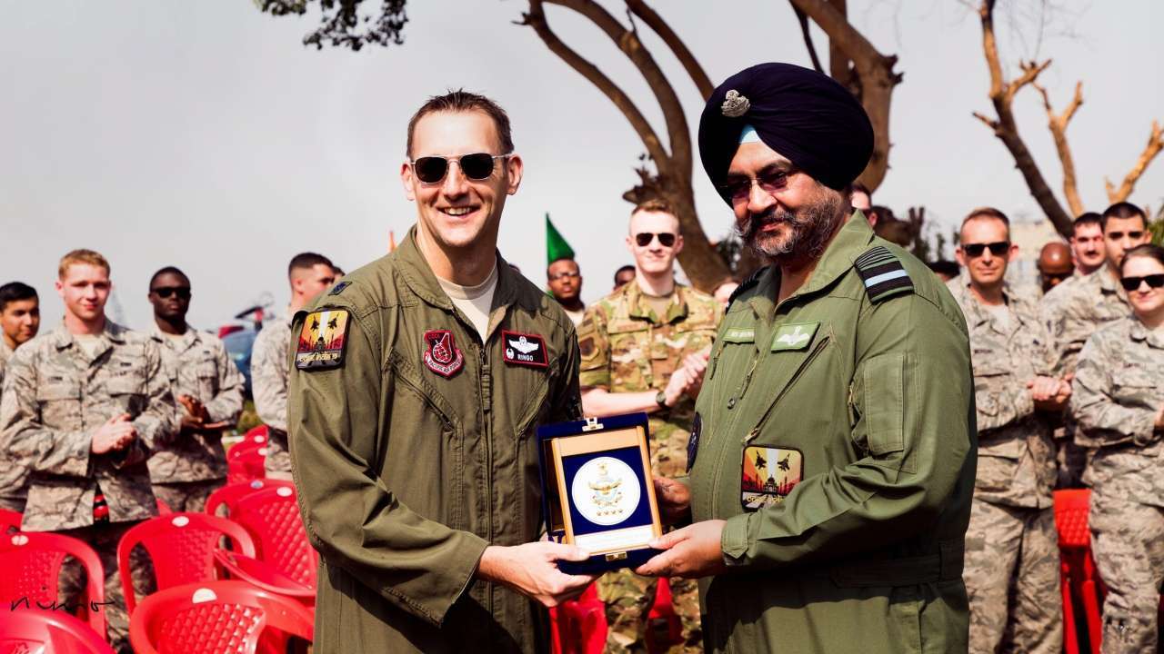 Air Force chief handing over memento