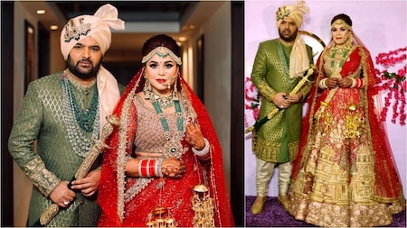 Kapil Sharma strikes a pose with his bride Ginni Chatrath