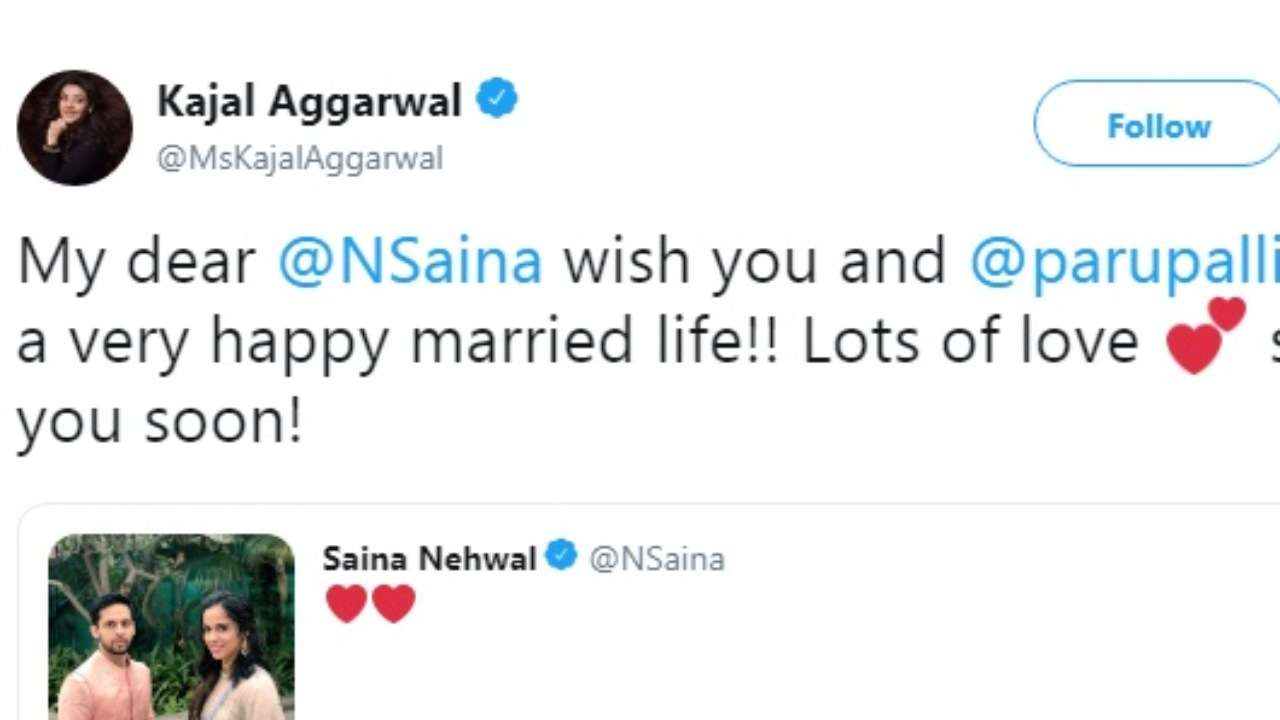 Kajal Agarwal sends her love for the beautiful couple