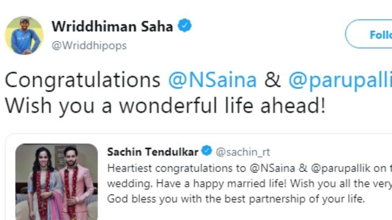 Indian keeper-batsman Saha wished too!