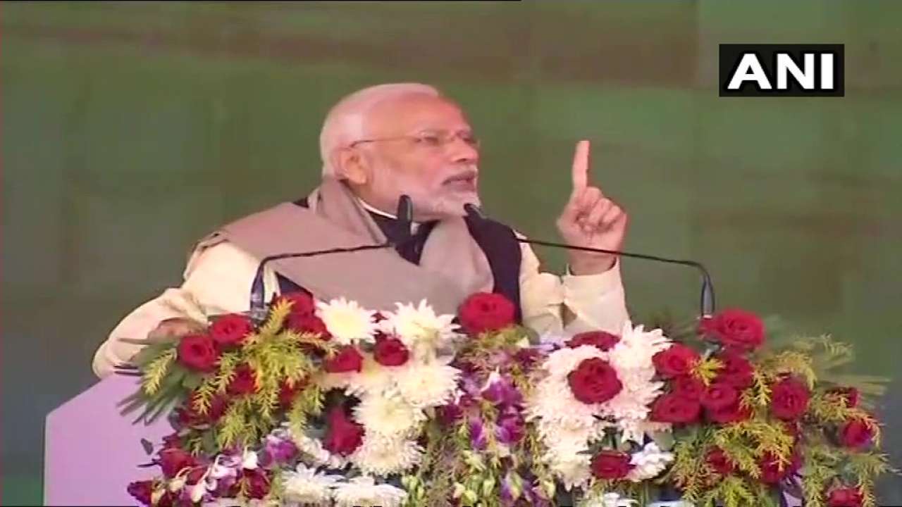 Prime Minister Narendra Modi speaking in Raebareli