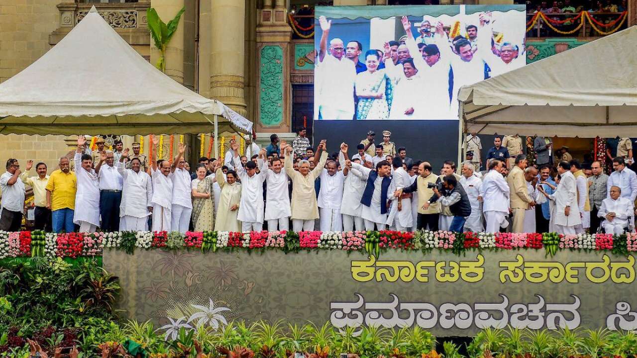 Opposition leaders at Kumaraswamy's swearing-in
