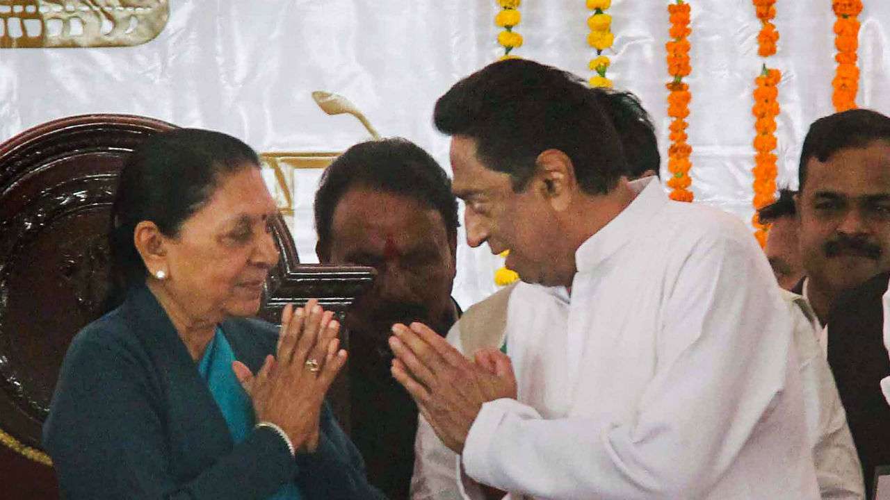 Kamal Nath greets MP Governor Anandiben Patel