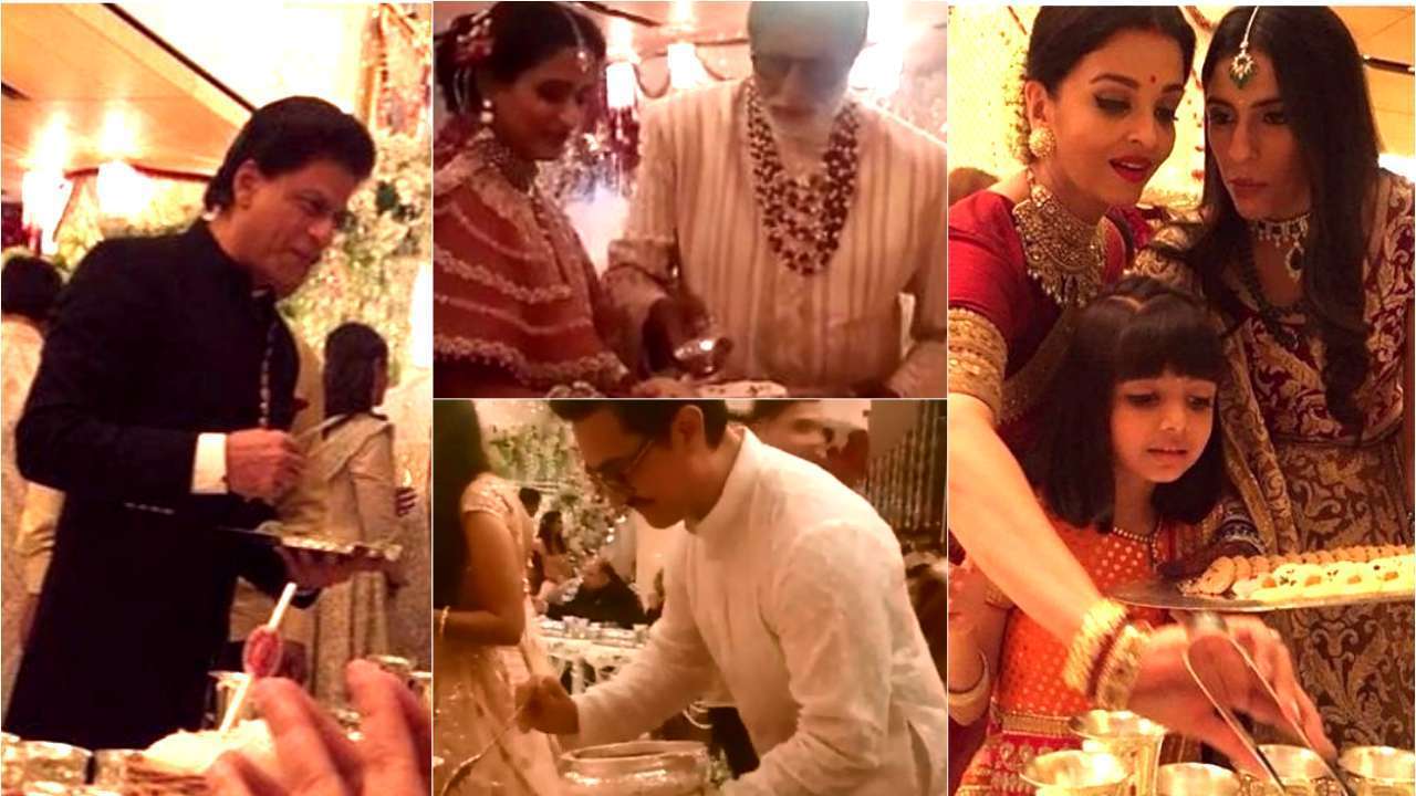 Amitabh Bachchan, Aamir Khan serving food at Isha Ambani wedding