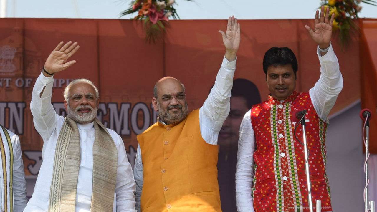 Amit Shah congratulates Deb for landslide victory