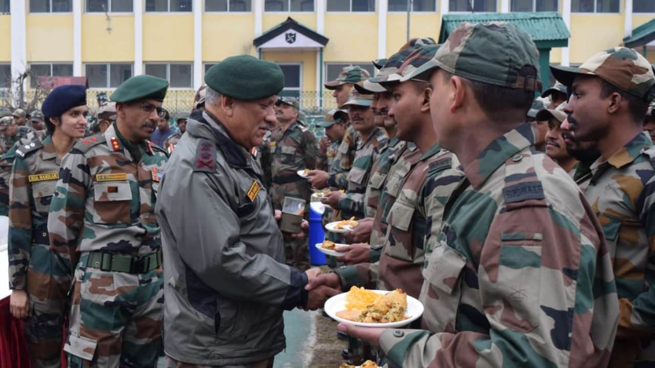 Bipin Rawat meets soldiers