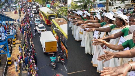 Lakhs of women in Kerala participated in the 620 km-long 'women’s wall'