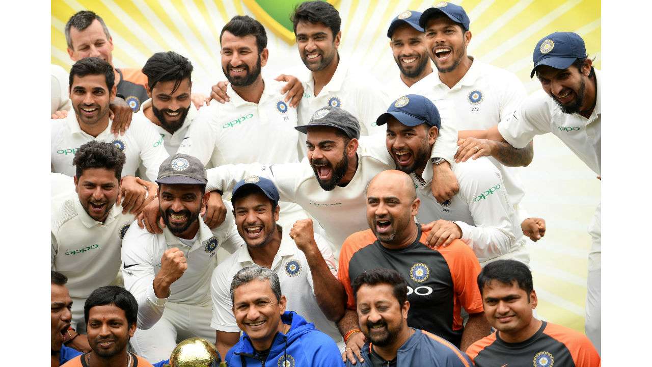 Team India is all smiles after the series win