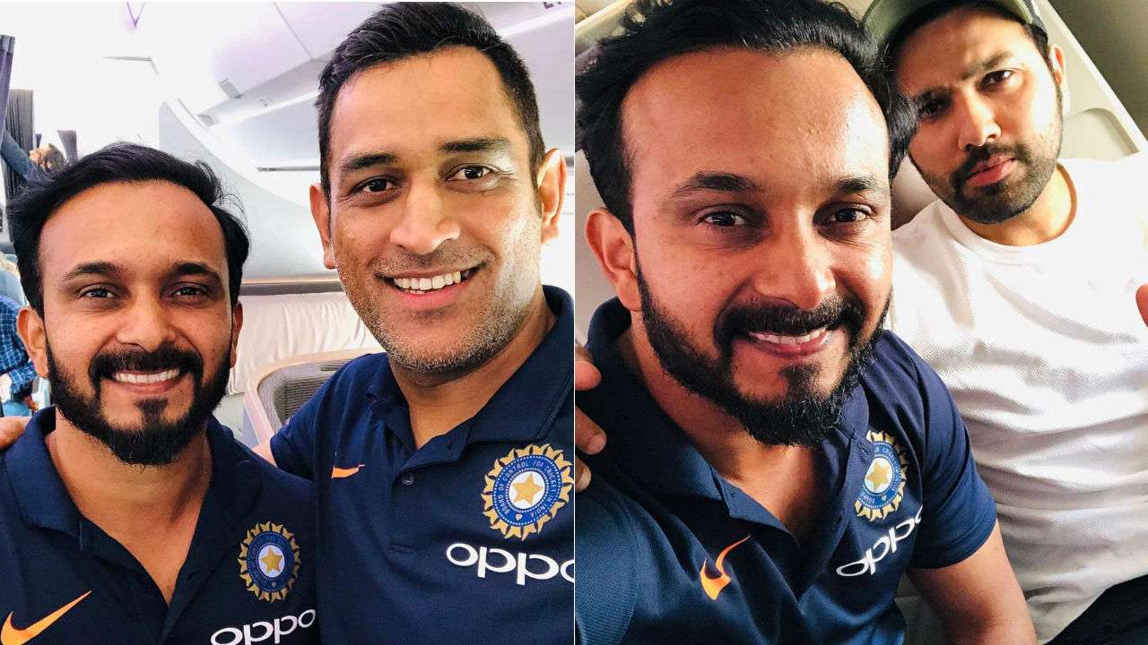 Kedar Jadhav, MS Dhoni and Rohit Sharma
