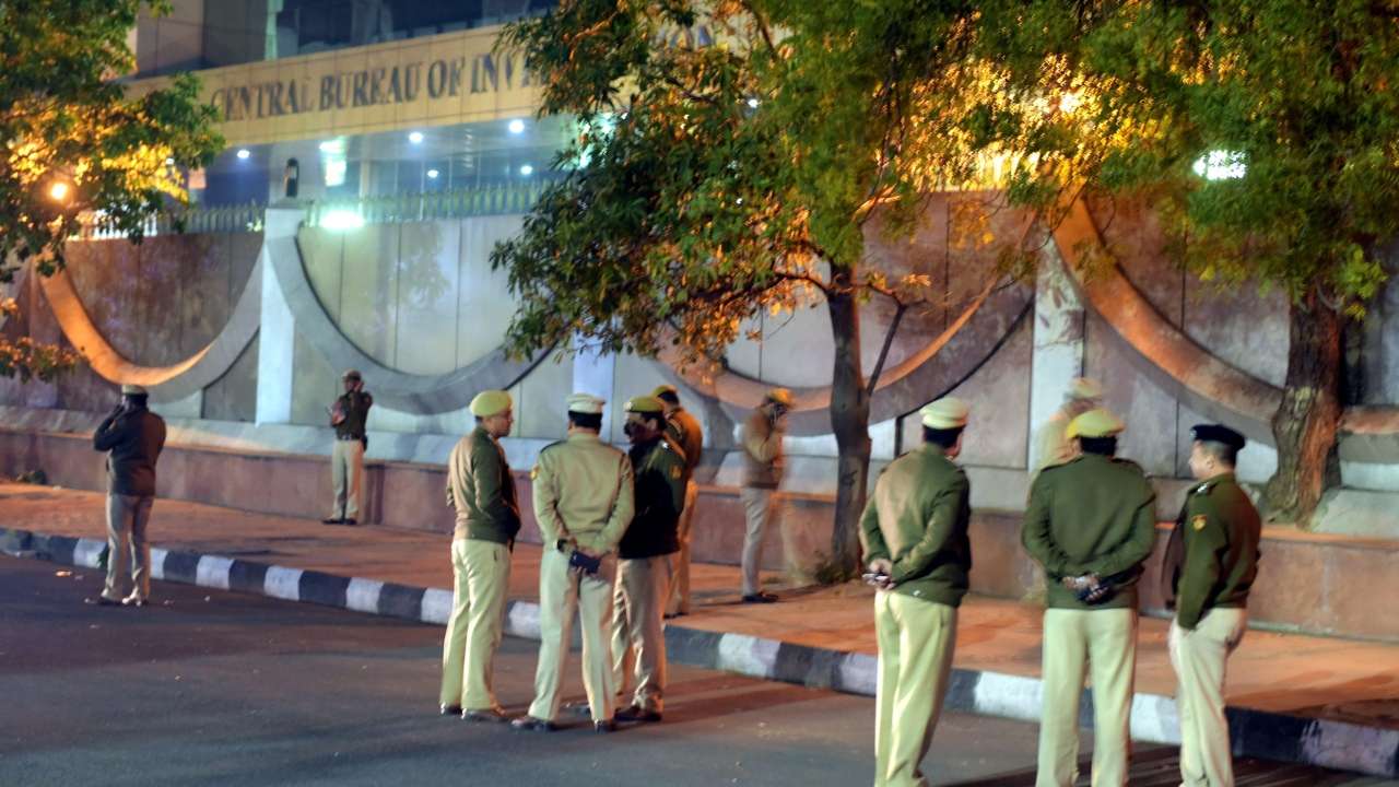 Police outside CBI HQ