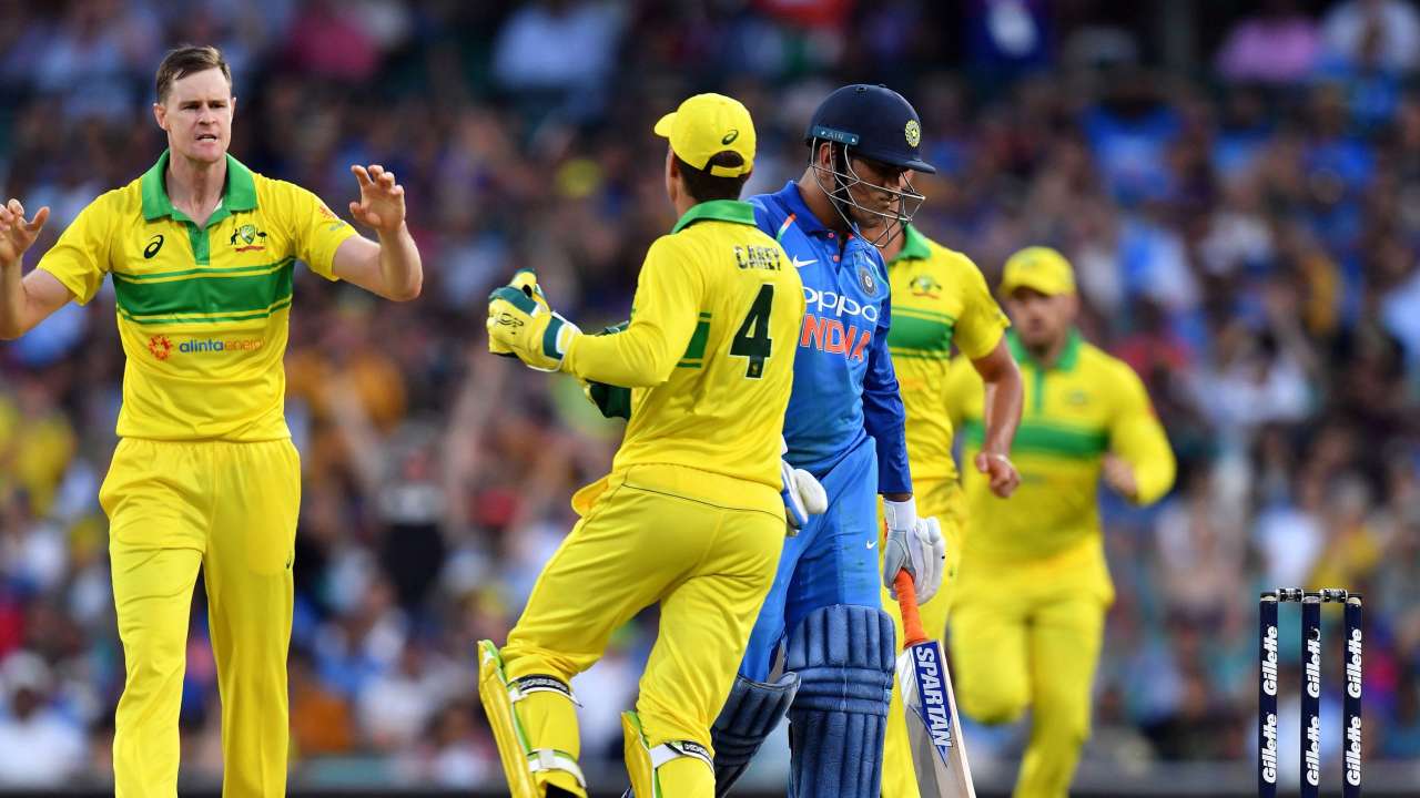 Jason Behrendorff celebrates taking a wicket