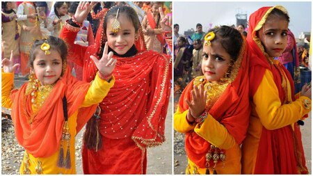 School students celebrating the festival