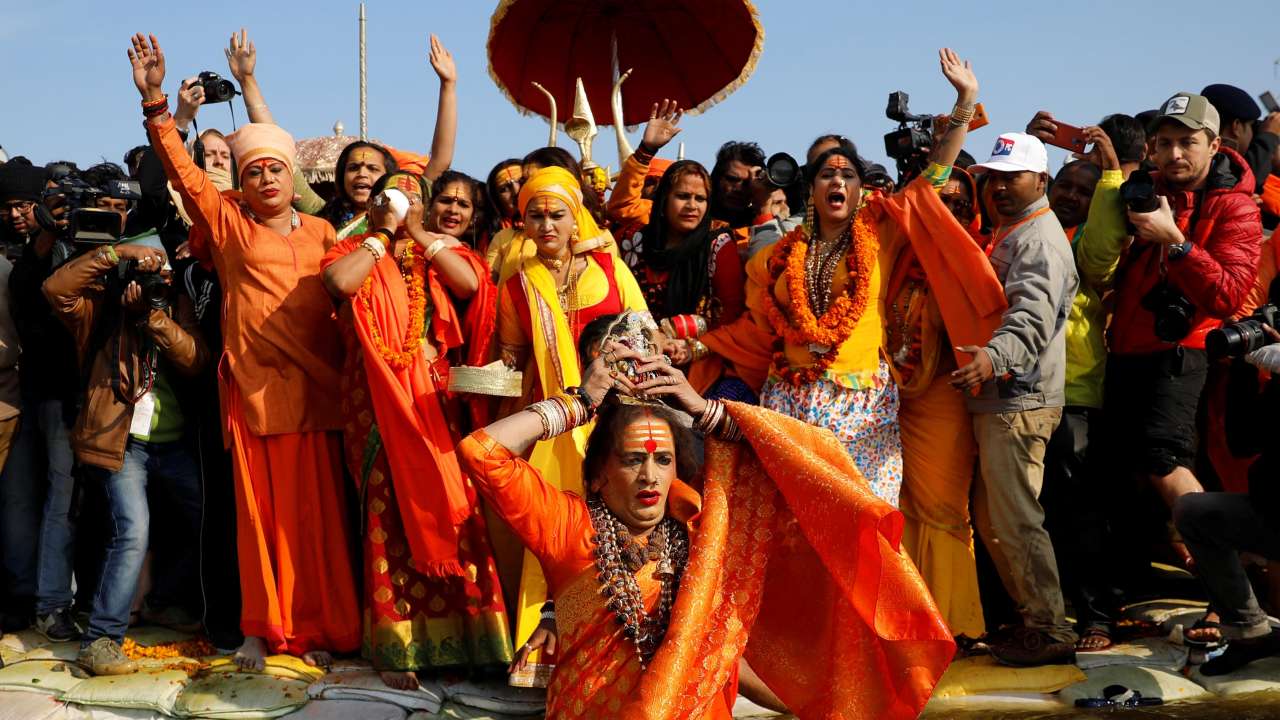 With Shahi Snan, 'Kinnar Akhara' debuts at Kumbh Mela