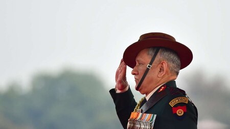 Army Chief Gen. Bipin Rawat takes the salute
