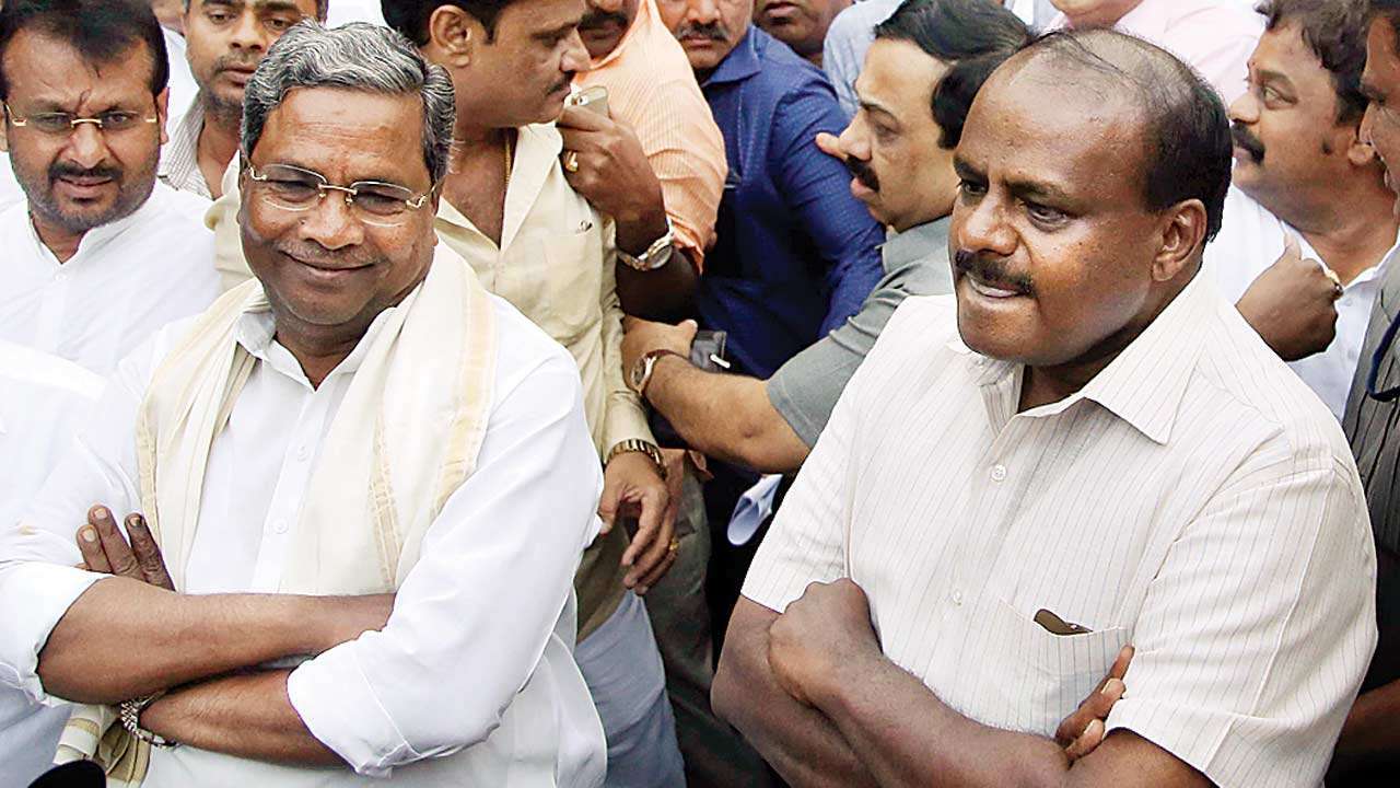Siddaramaiah with HD Kumarswamy