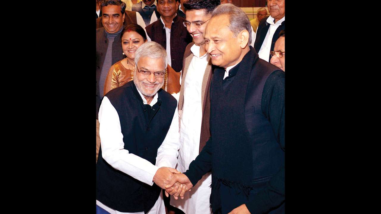 Politics brews as CP Joshi, Ashok Gehlot meet in House